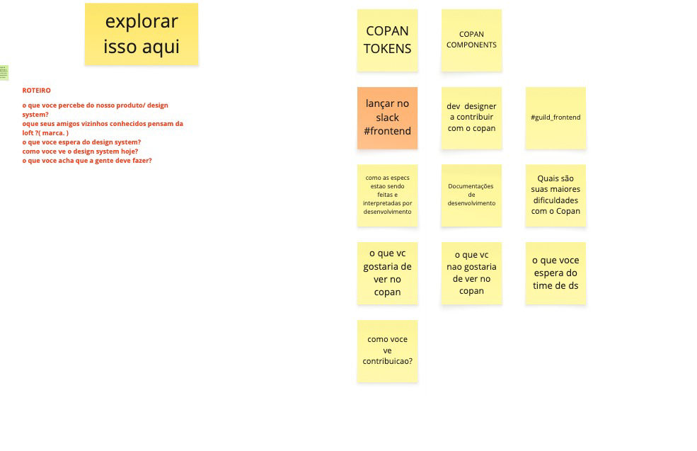Diagnostic research with designers and developers, surfacing what teams wanted from Copan and where the old library fell short, the input that shaped the strategy.