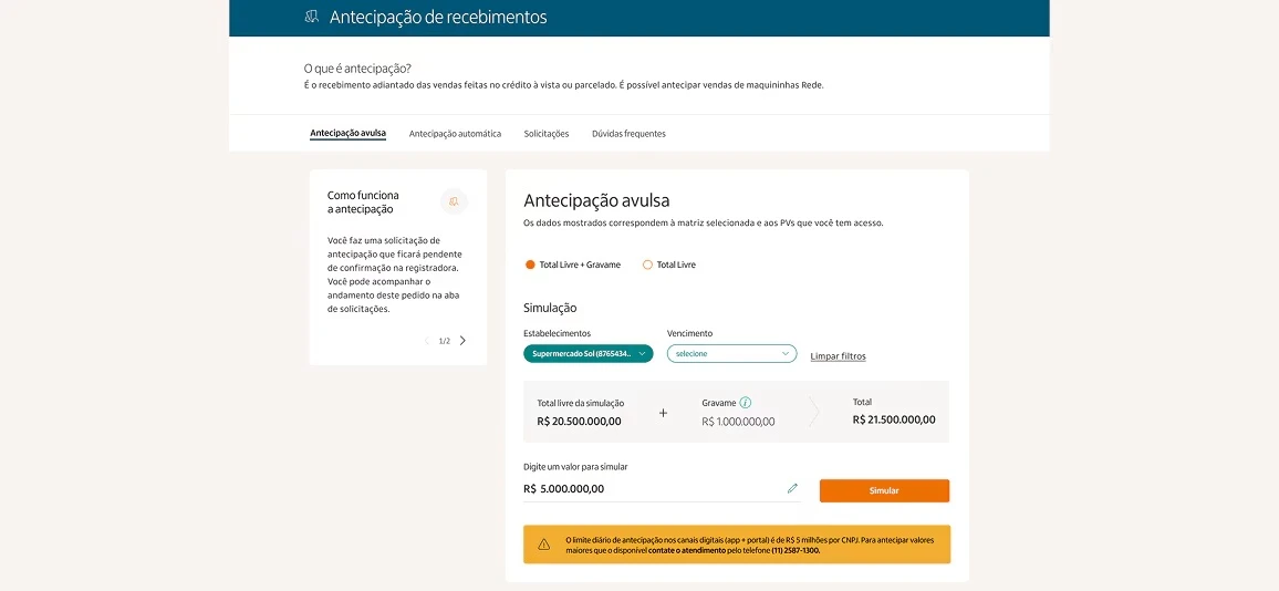 Rede: Payment Anticipation